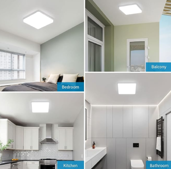 LED Ceiling Light 36W, IP44 Square, 6500K Cool White, 23cm | LED Ceiling Light