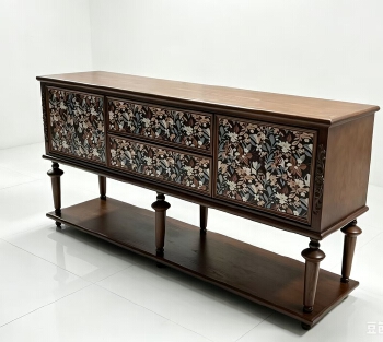 Vintage Painted Solid‑Wood Sideboard Cabinet