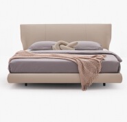 Segment Upholstered Leather Double Bed