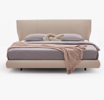 Segment Upholstered Leather Double Bed