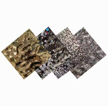 Custom Embossed Water Wave Textured Stainless Steel Sheet Metal Panel for Hotel Ceiling and Architectural Decor