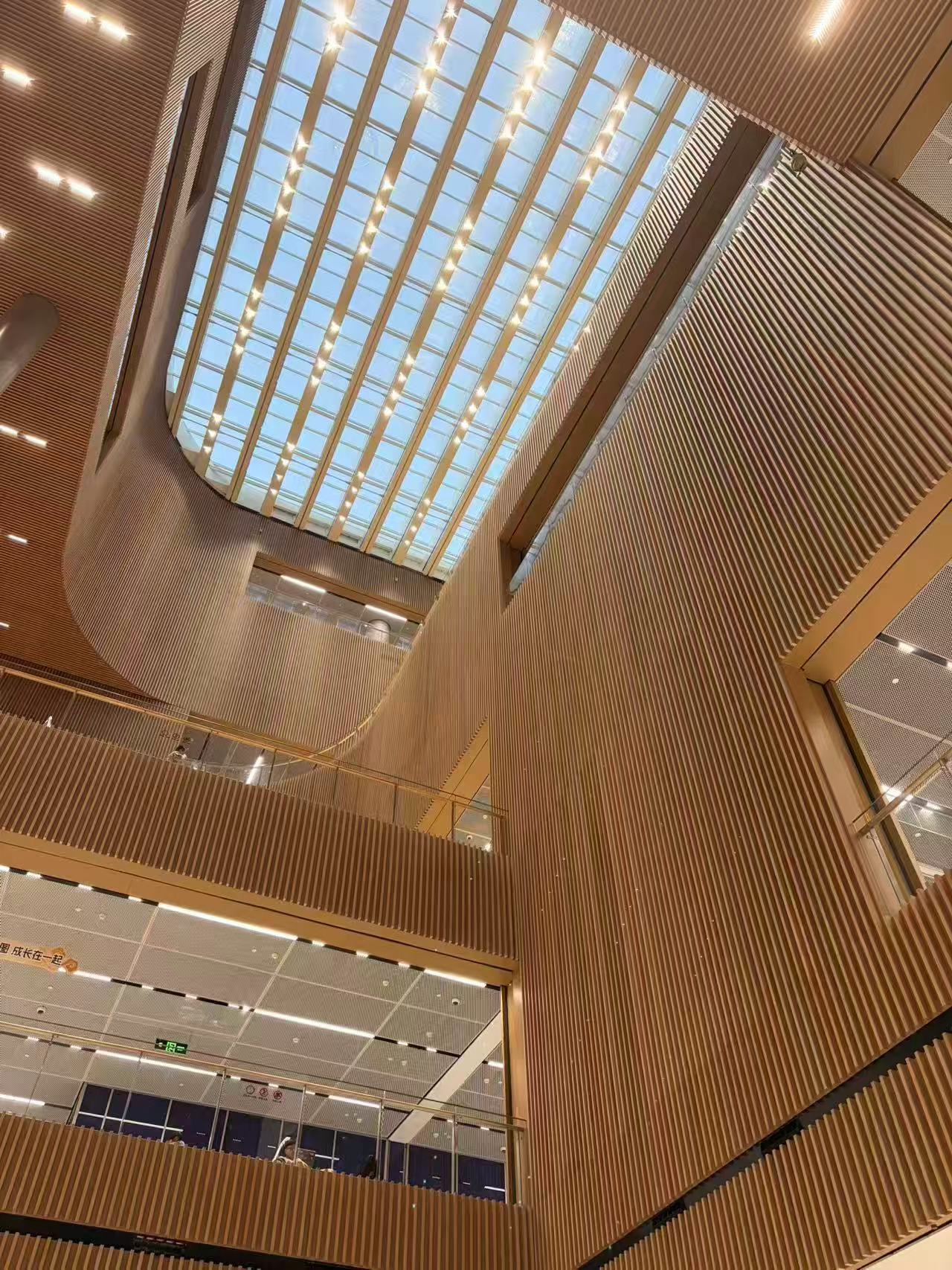 Aluminum‑alloy composite natural bamboo veneer grille and ceiling