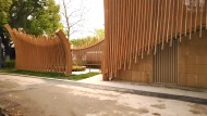 Custom Outdoor Curved Engineered Bamboo Grilles