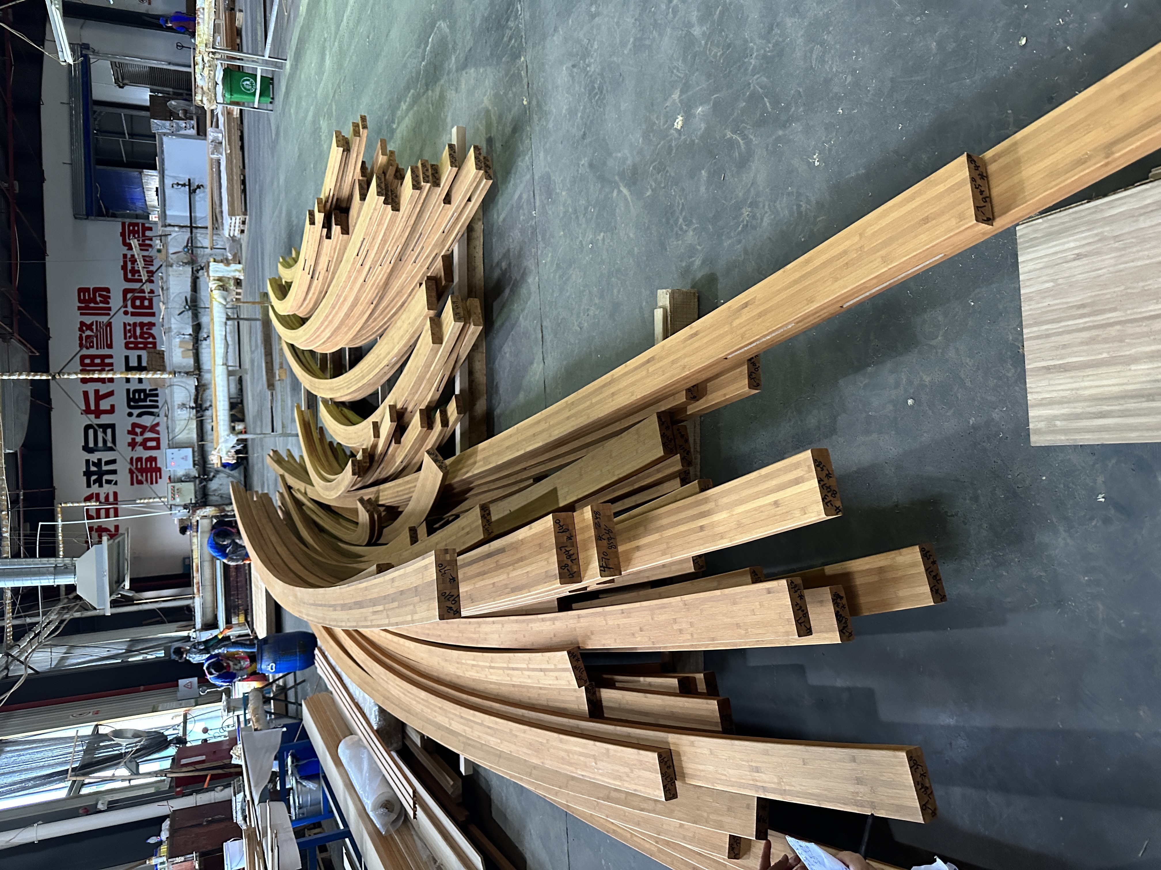 Custom Outdoor Curved Engineered Bamboo Grilles