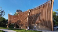 Custom Outdoor Curved Engineered Bamboo Grilles