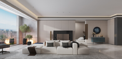 modern large flat interior project