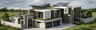 The stone and glass villa