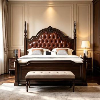 Leather soft bed