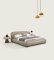 Italian Minimalist Curved Top‑Grain Leather Soft Bed