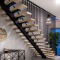 Luxury Custom Floating Wood Stairs Modern Interior Staircase with Glass Railing