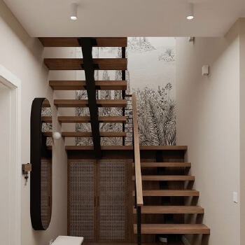 Luxury Custom Floating Wood Stairs Modern Interior Staircase with Glass Railing