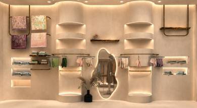 Elegant & Cozy Linen Hijab Clothing Store Interior Furnishing Design