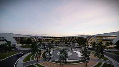 The Modern Commercial Complex Glass Curtain Wall Design