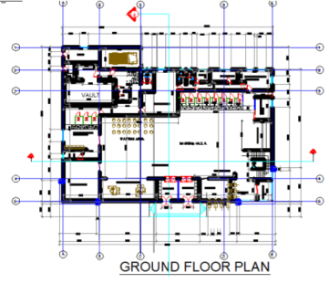 The Modern Bank Architectural Construction Drawing Design