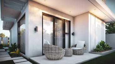  Effect drawing of white two story villa