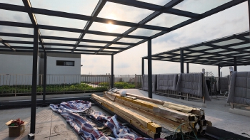 Steel Structure Rain Canopy, Commercial Photovoltaic Car Shelter