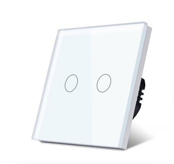 Wall Switch 2 Gang 1Way Intelligent Touch Dual Light Switch Wall Smart with Neutral Tuya Google Smart Life 600W