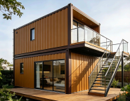 Double-Deck Wood Grain Modular Container Villa