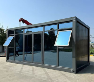 Full Glass Curtain Wall Prefab Container Office