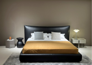 Large‑Curve Saddle Leather Bed (Chanel Bed)