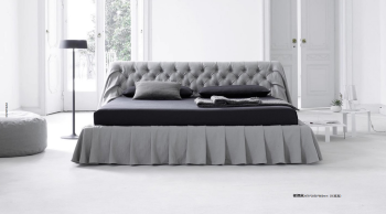 Tufted Skirt‑Design Fabric Bed