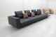 Dilan Straight Leather Sofa With Side Table