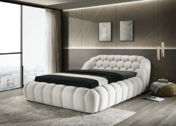 Italian Minimalist Tufted Puff Fabric Bed (Cloud Bubble Bed)