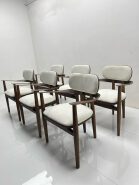 Mid‑Century Modern Solid Wood Arm Dining Chair