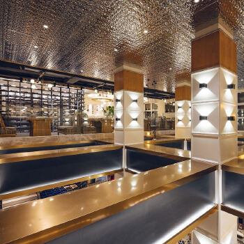 H1 Hotel Lobby Blue Water Rripple Stainless Steel Metal Sheets