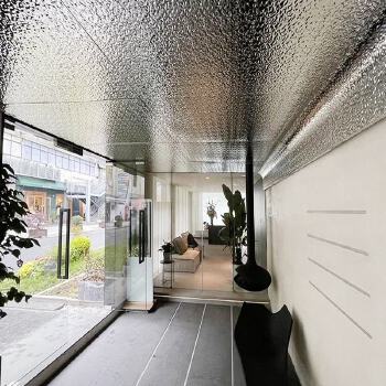 H1 Hotel Lobby Blue Water Rripple Stainless Steel Metal Sheets