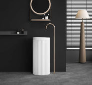 Fluted Freestanding Pedestal Sink