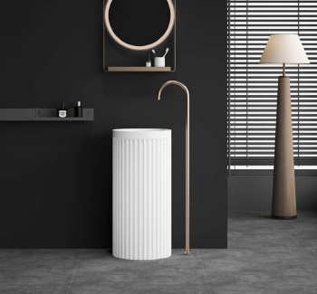 Fluted Freestanding Pedestal Sink
