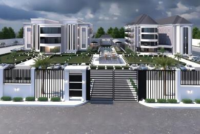 An event center and a hotel with a venue for pool party in-between and an outdoor sitting area