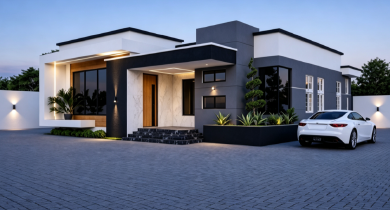Minimalist single-storey villa