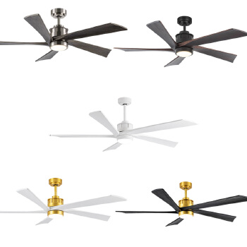 Low Profile Outdoor 52 Inch Remote Control 5 Solid Wood Blades Decorative Led Ceiling Fan With Light
