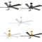 Low Profile Outdoor 52 Inch Remote Control 5 Solid Wood Blades Decorative Led Ceiling Fan With Light