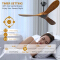 Modern Luxury 52-Inch Weathered Gray ABS Ceiling Fan with Powerful DC Silent Copper Motor for Best Hotels Households